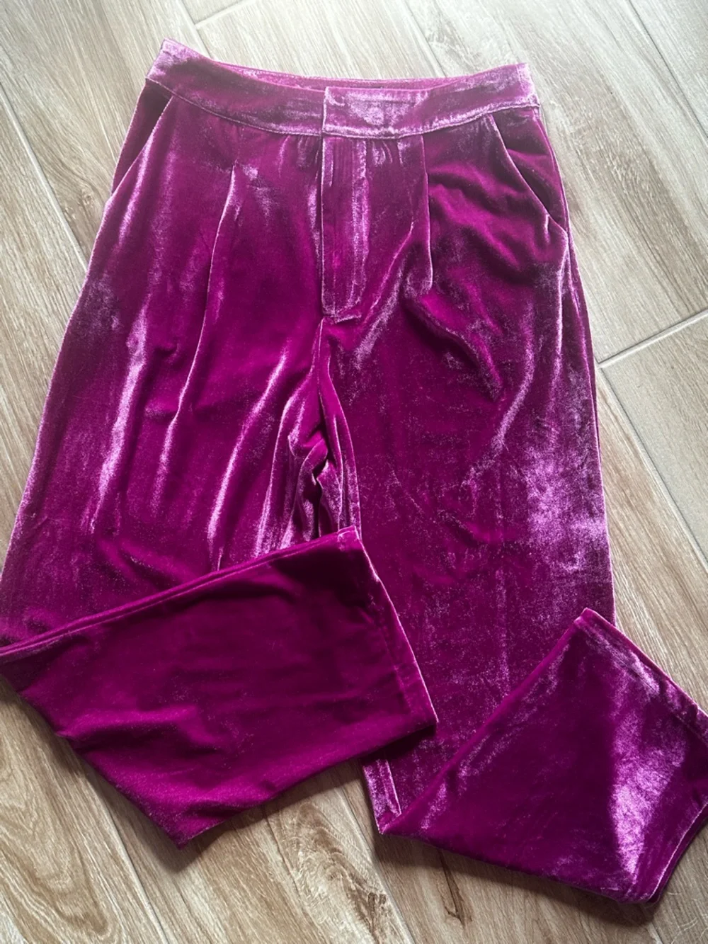 🆕 NWT Free People / Mink Pink plush fuchsia pink velvet blazer 2 Pc set. Sz M ( - Picture 4 of 9